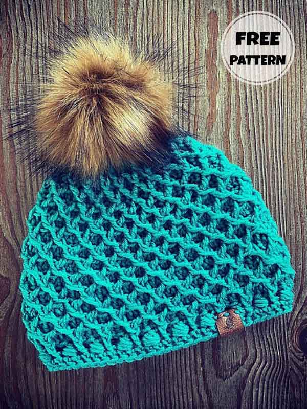 Free PDF Diamond Ribbed Beanie Crochet Pattern (2)