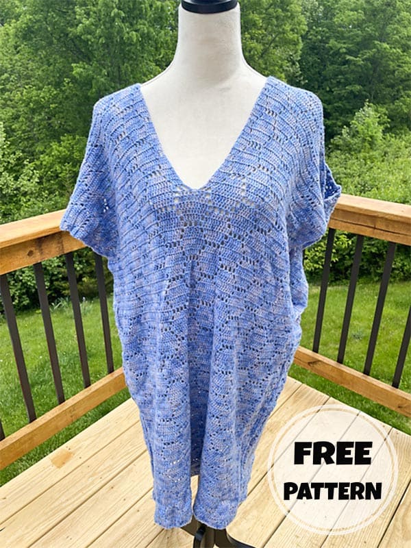 Hexagon Long Crochet Beach Cover Up Free Pattern (2)