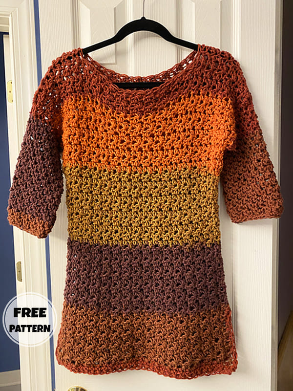 Quick And Easy Mesh Sweater Crochet Pattern Free