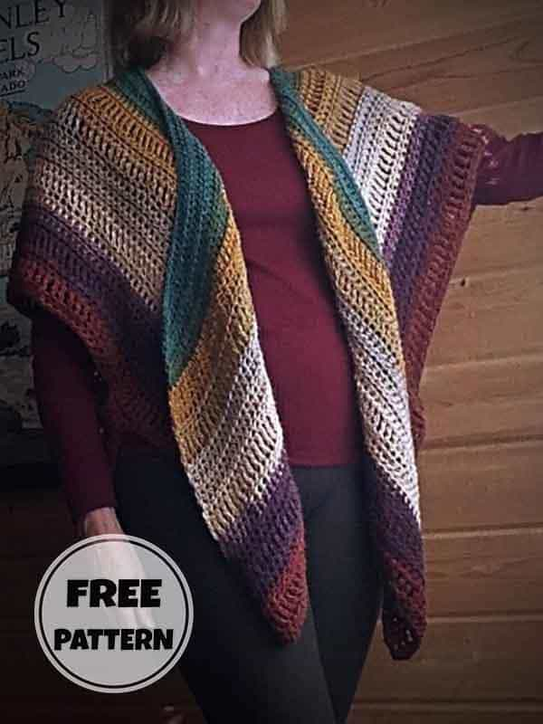 Rectangle Sideways Crochet Short Sleeve Cardigan Free Pattern (2)