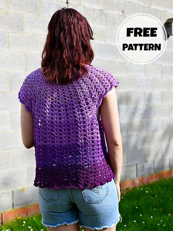 Scallop Stitch Crochet Summer Top Free Pattern 