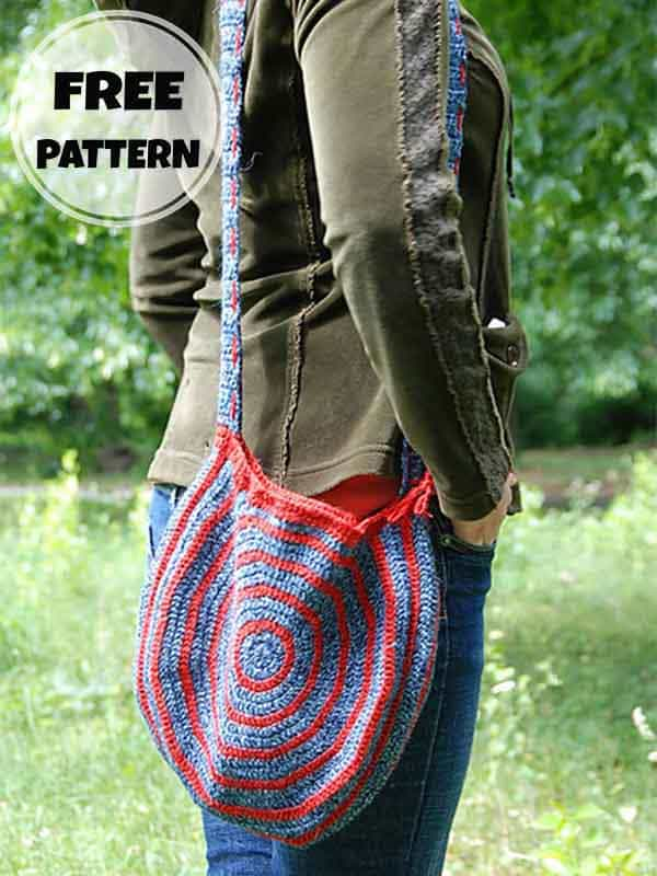 Stripes Crochet Circle Bag Free Pattern (2)