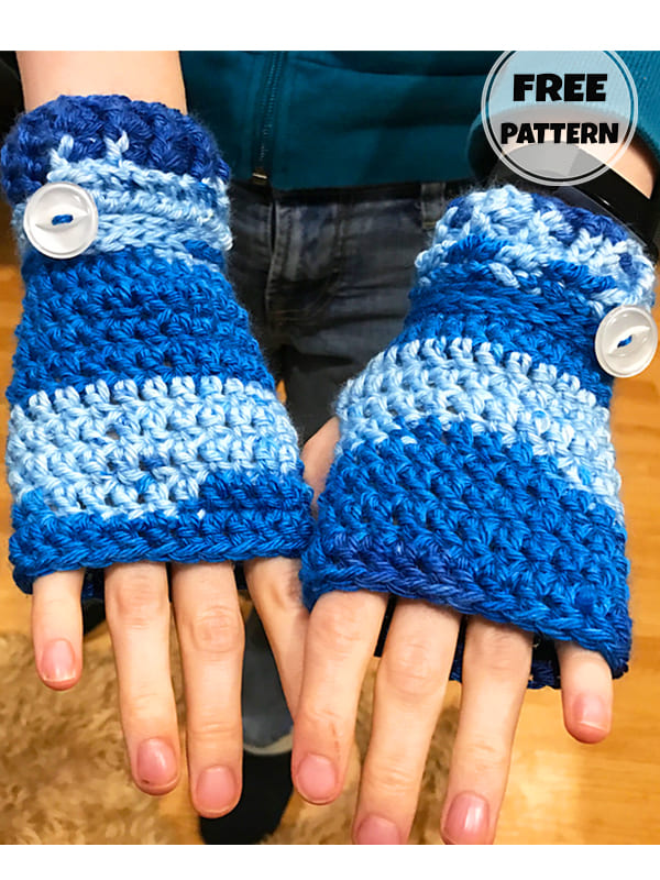 Stylish Free Fingerless Gloves Crochet Pattern