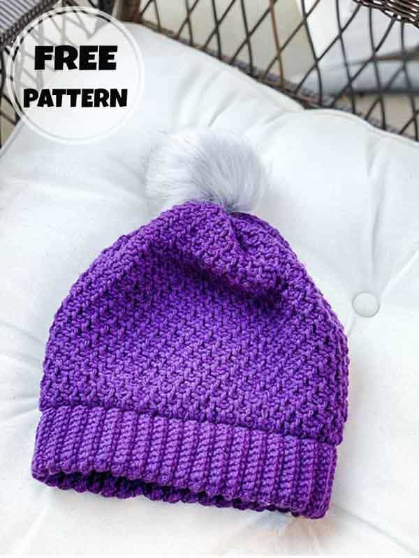 Tunisian Crochet Slouchy Beanie Free Pattern (2)