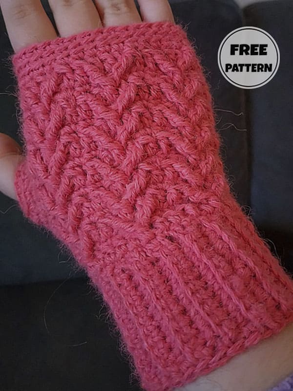 Arrows Crochet Free Pattern Fingerless Gloves