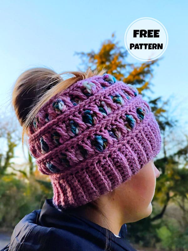 Chic Crochet Messy Bun Beanie Pattern Free