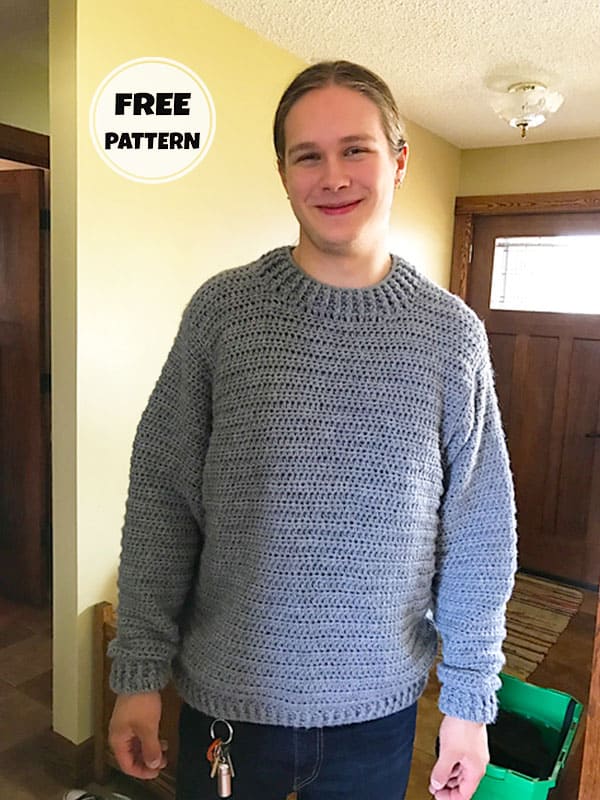 Classic Free Crochet Pattern Mens Sweater