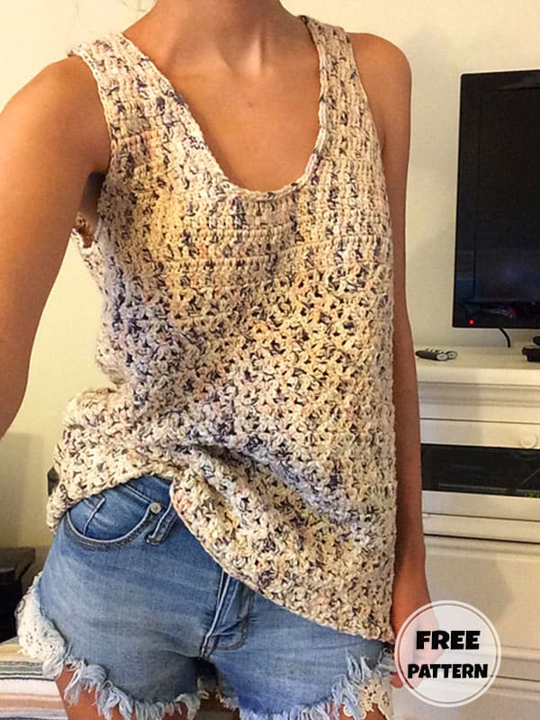 Cream Crochet Tank Top Pattern Free