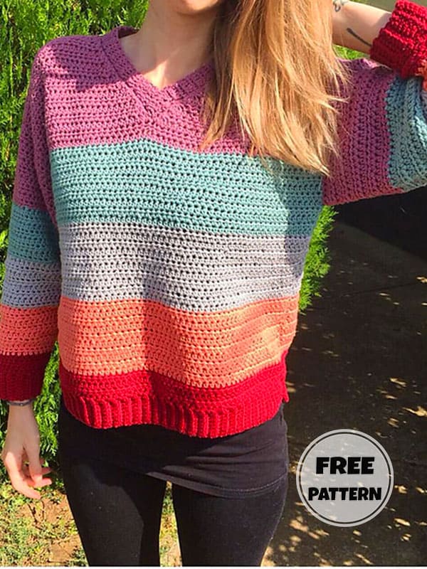 Easy Crochet Oversized Sweater Pattern Free