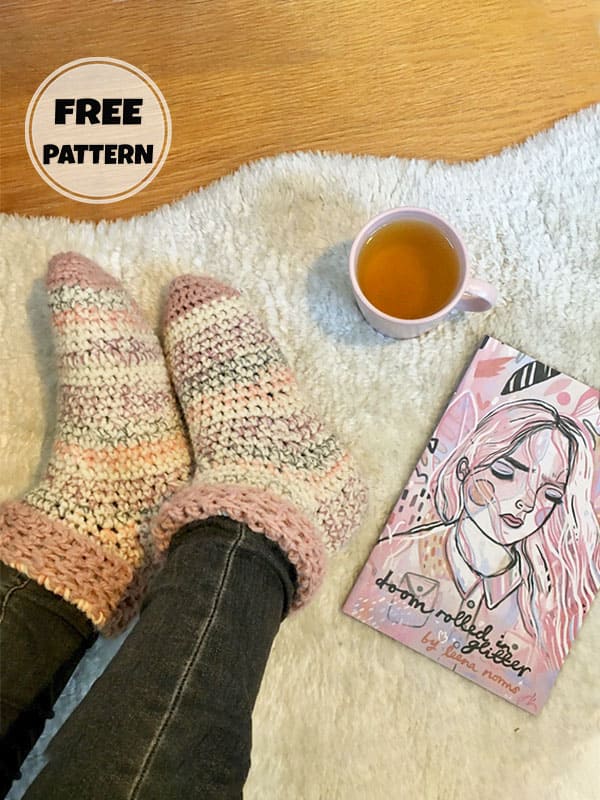 Relaxing Crochet Slipper Socks Pattern Free