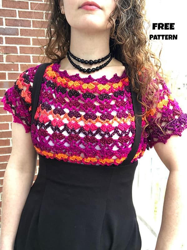 Short Sleeve Crochet Top Summer Free Pattern