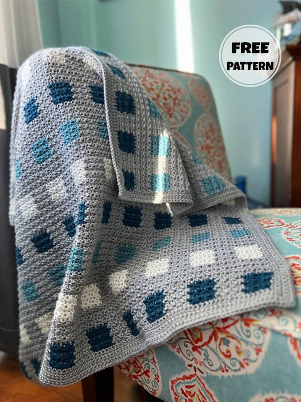 Small Square Pattern Crochet Blanket Free