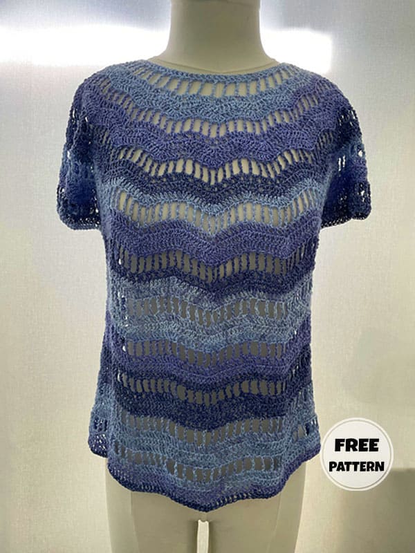 Zigzag Free Crochet Summer Shirt Pattern 