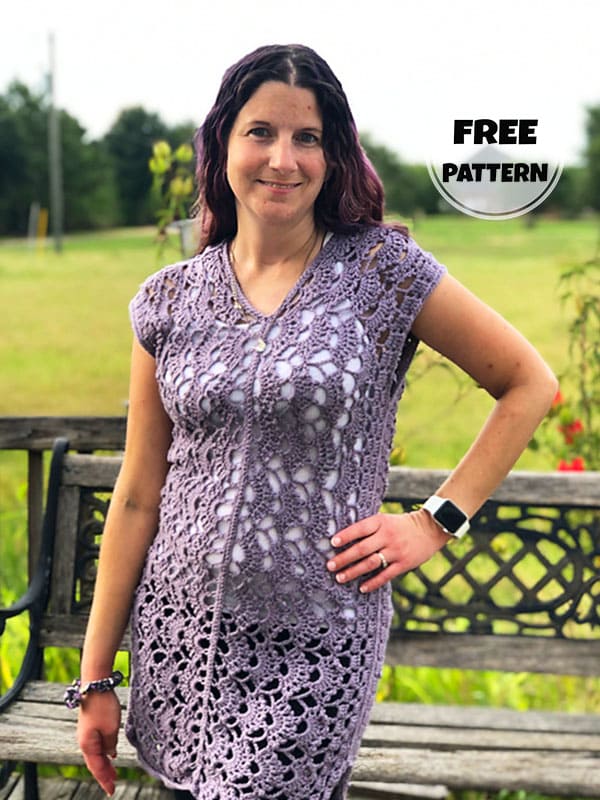 Amazing Purple Free Crochet Beach Cover Up Pattern​ 