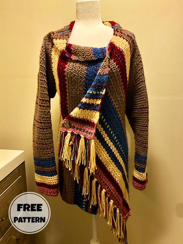 Beginner Blanket Cardigan Crochet Pattern Free 