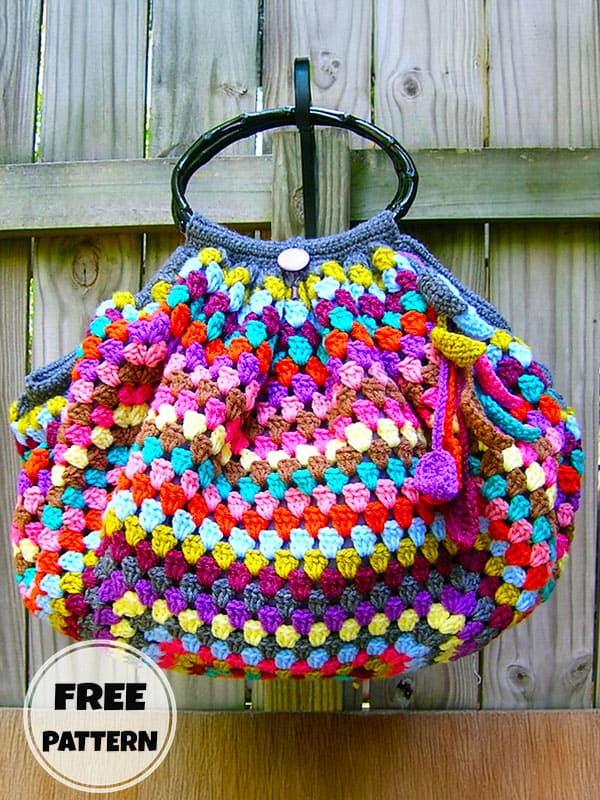 Chic Free Crochet Pattern Granny Square Bag PDF