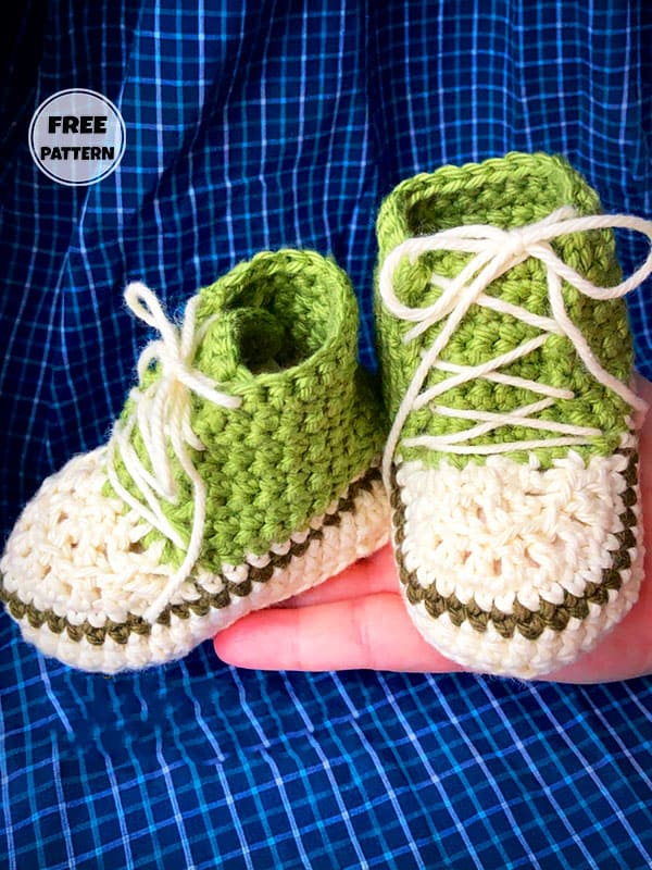 Crochet Converse Baby Booties​ Free Pattern