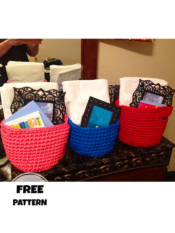 Every Color Free Pattern Crochet Basket Storage 