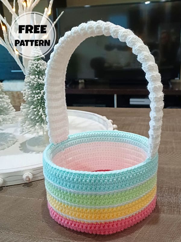 Lovely Free Crochet Easter Basket Pattern​