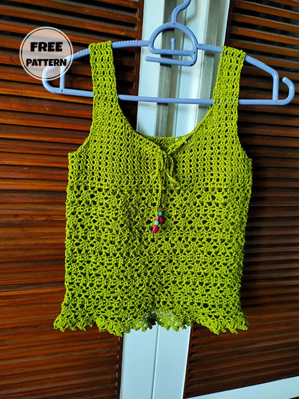 Nice Green Free Lace Crochet Top Pattern​ 