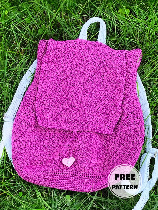 Purple Free Crochet Mini Backpack Pattern