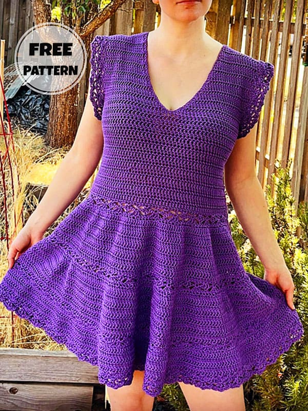 Summer Free Crochet Ruffle Dress​ Pattern