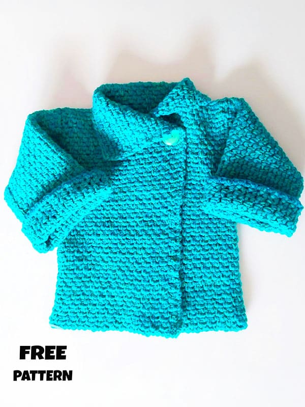 Sweet Blue Crochet Baby Cardigan Pattern Free