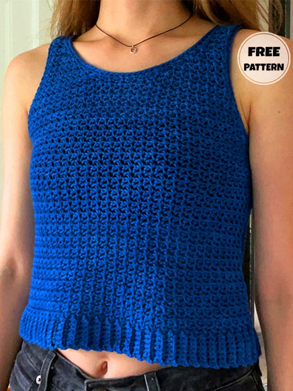 Sweet Blue Free Crochet Mesh Tank Top Pattern​