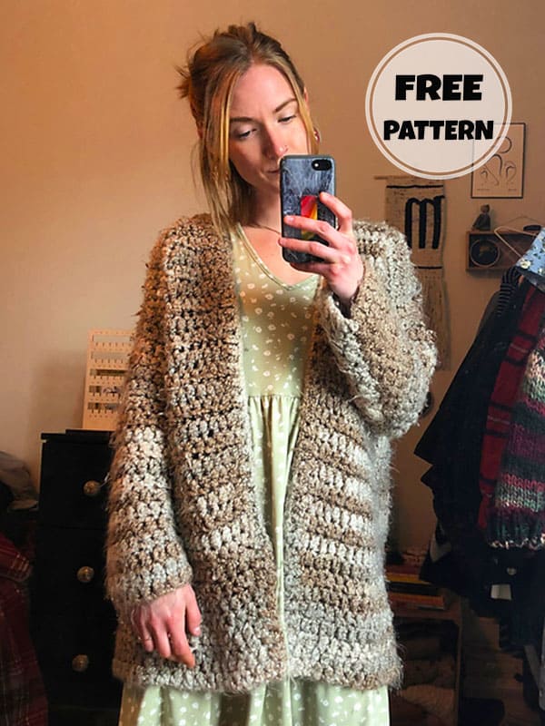 Warm Bulky Cardigan Crochet Pattern​ Free