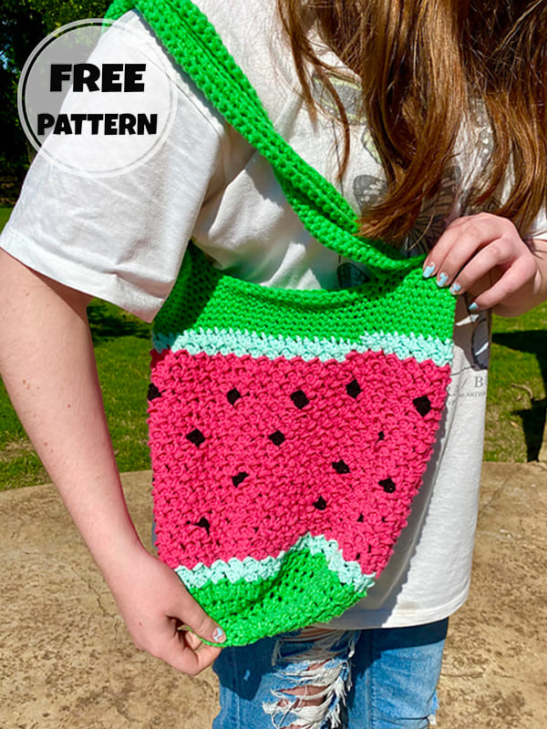 Watermelon Crochet Market Bag Free Pattern (2)