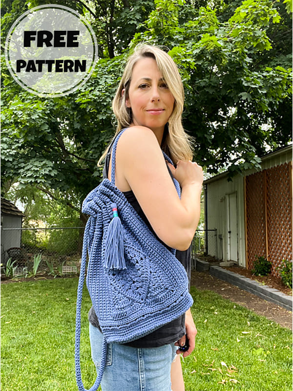 Granny Square Crochet Backpack Free Pattern-2