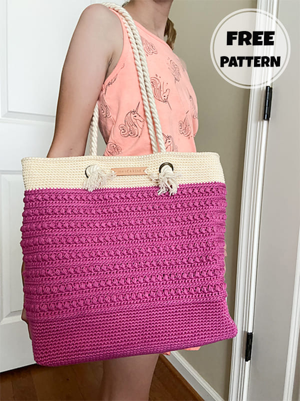 Rope Handles Crochet Shoulder Bag Free Pattern (3)