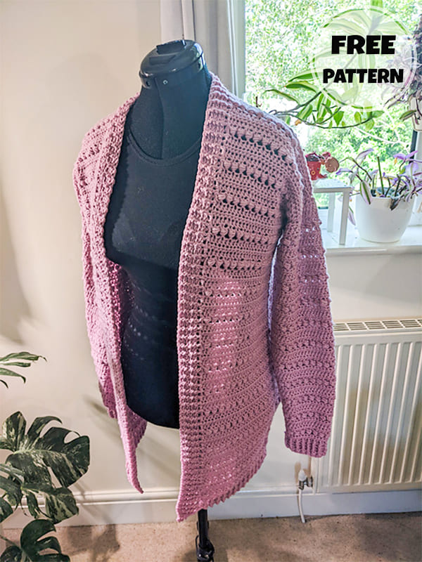 Spring Oversized Crochet Cardigan Free Pattern (2)