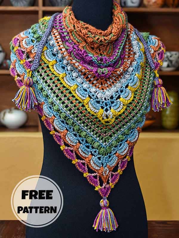 Vintage Crochet Triangle Shawl Free Pattern - 2