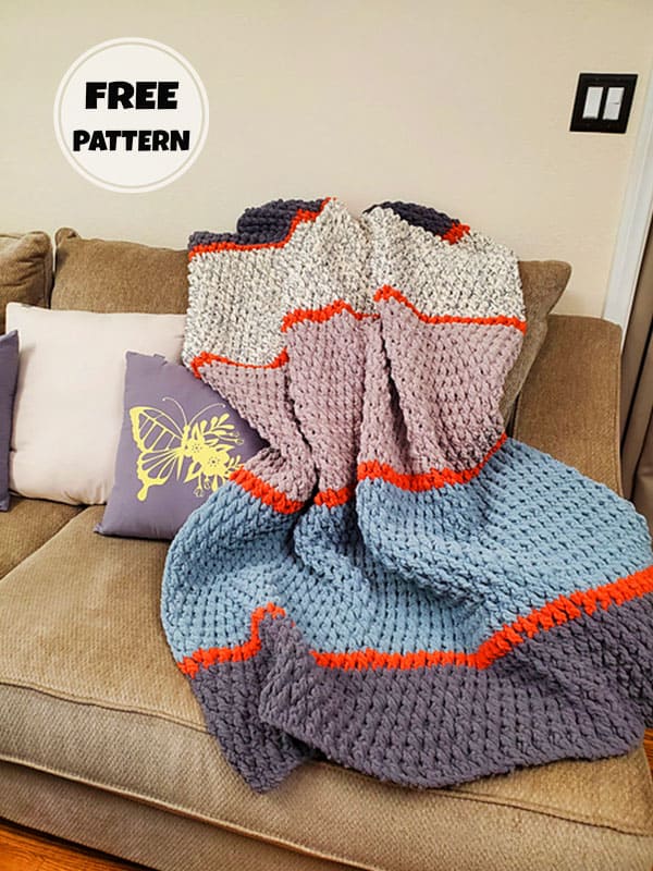 Fluffy Free Crochet Thick Blanket Pattern