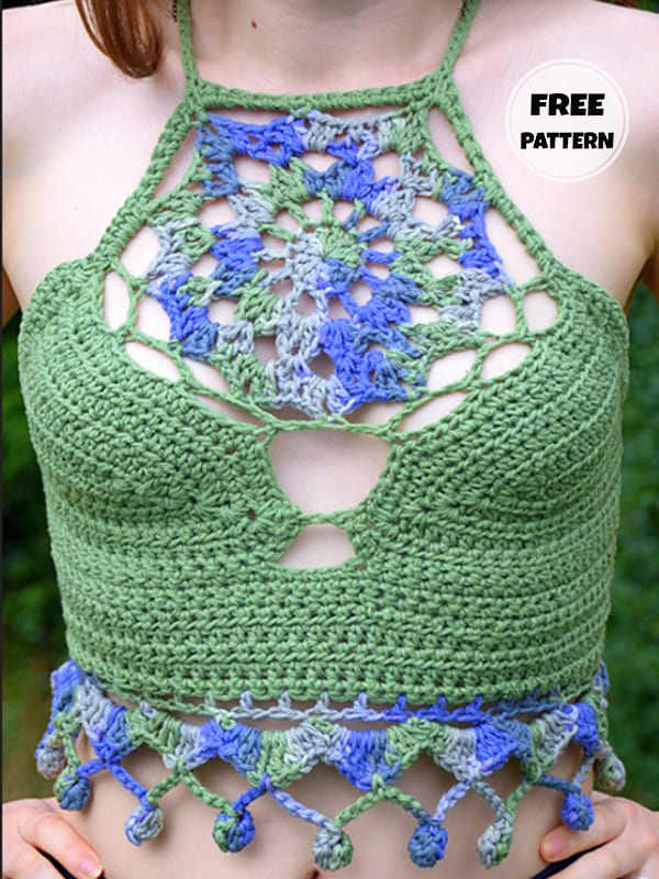 Star Free Halter Neck Top Crochet Pattern