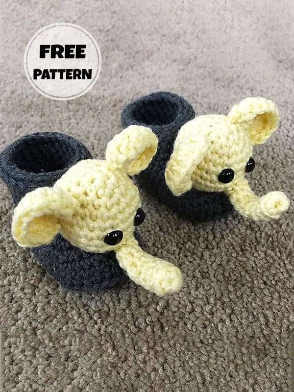 Baby Booties Elephant Crochet Pattern Free 