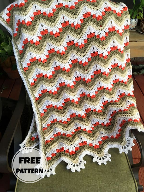 Wonderful Ripple Stitch Crochet Blanket Pattern Free