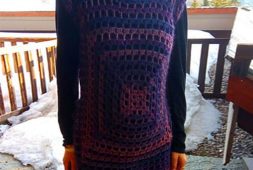 small-hole-crochet-granny-square-dress-free-pattern