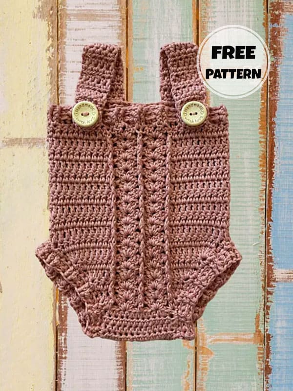 Lovely Crochet Baby Romper 0-3 Months Free Pattern